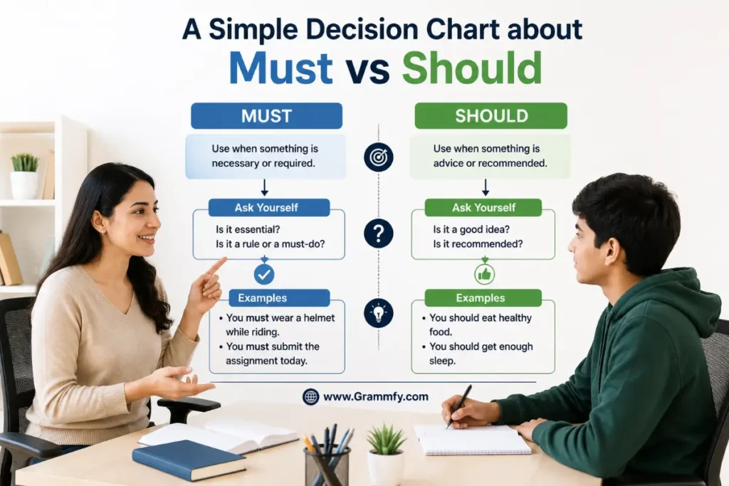 A Simple Decision Chart about Must vs Should