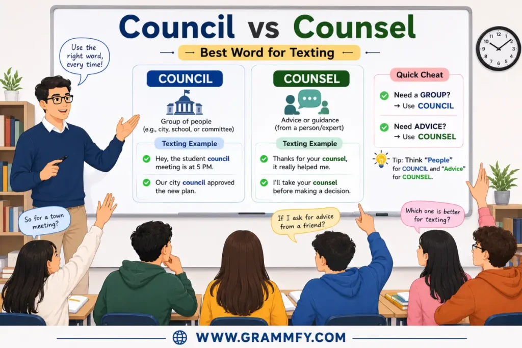 Best word for texting "Council vs Counsel"