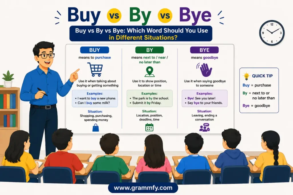 Buy vs By vs Bye: Which Word Should You Use in Different Situations?