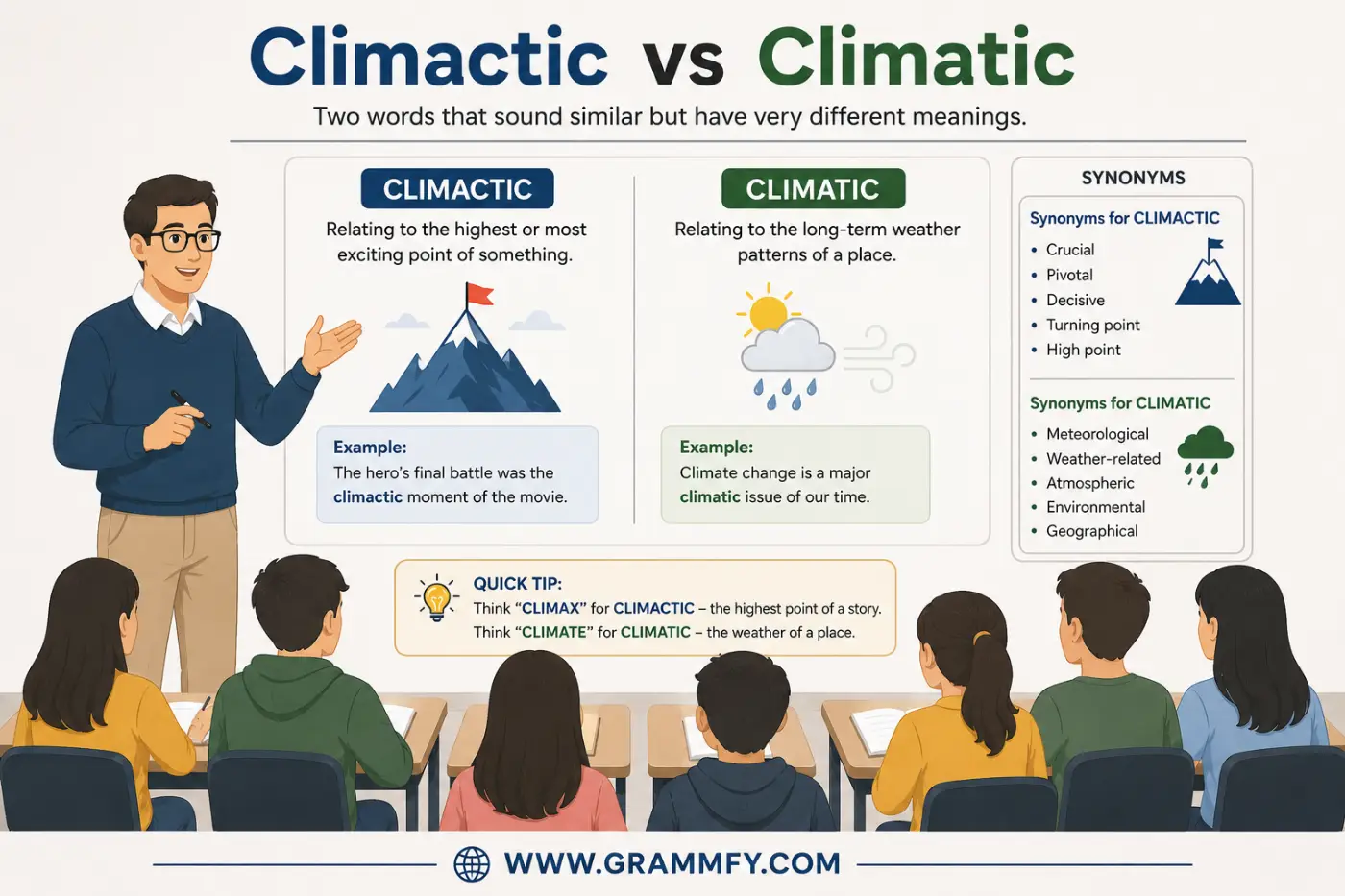 Climactic vs Climatic