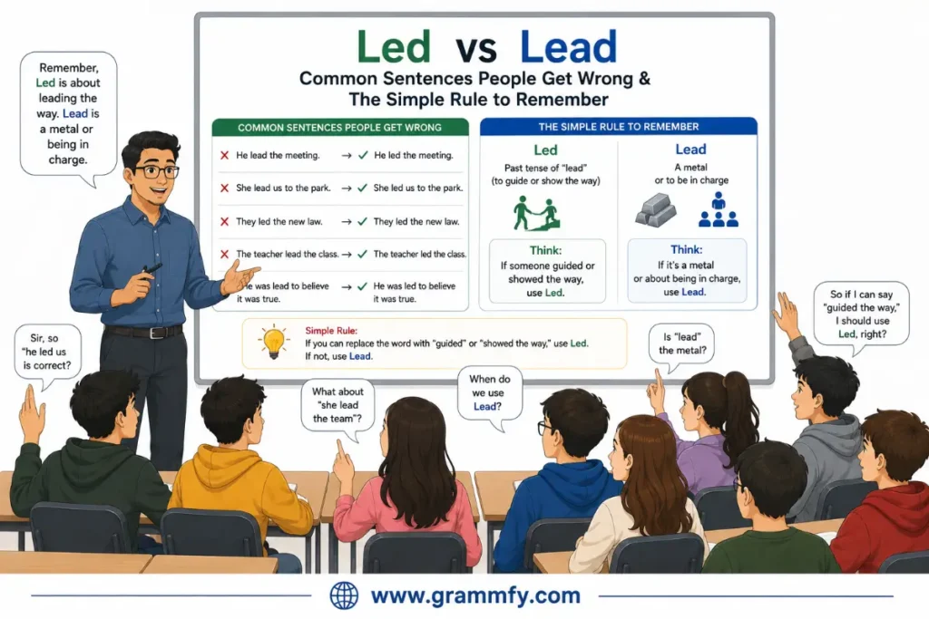 Common Sentences People Get Wrong "Led vs Lead"