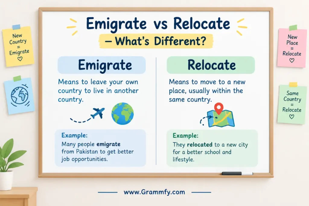 Emigrate vs Relocate — What's Different?