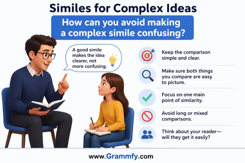 How can you avoid making a complex simile confusing?
