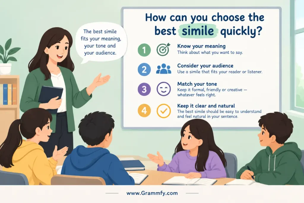 How can you choose the best simile quickly?