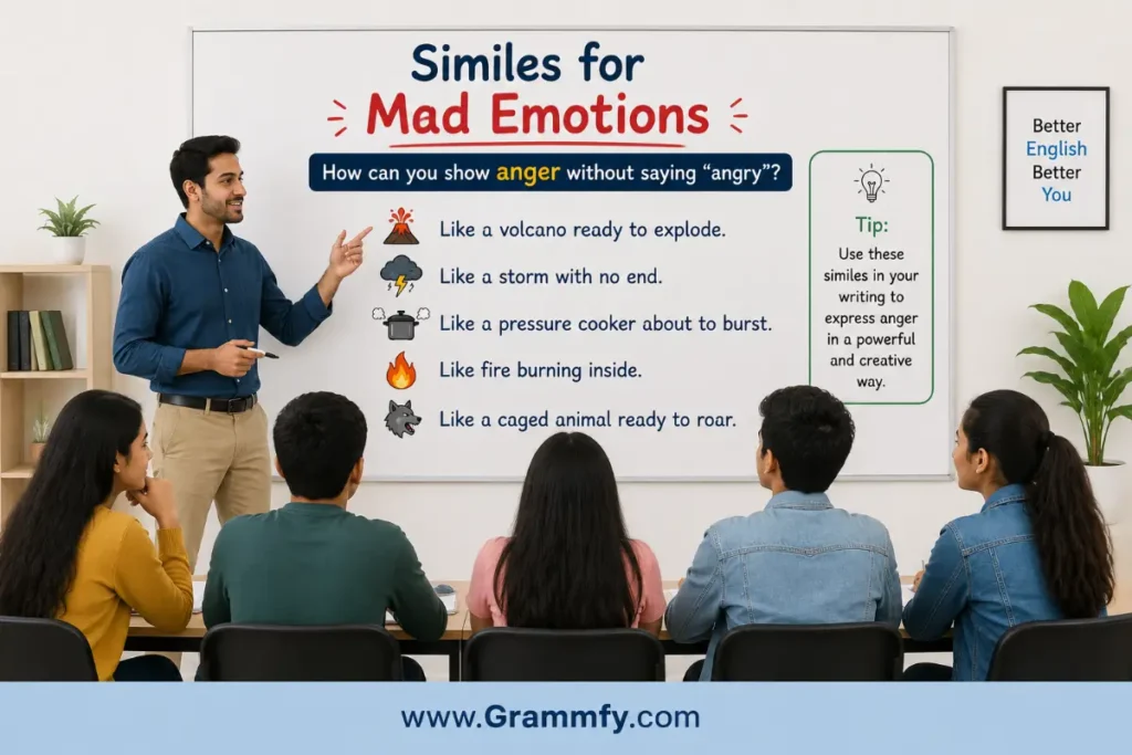 How can you show anger without saying “angry”?