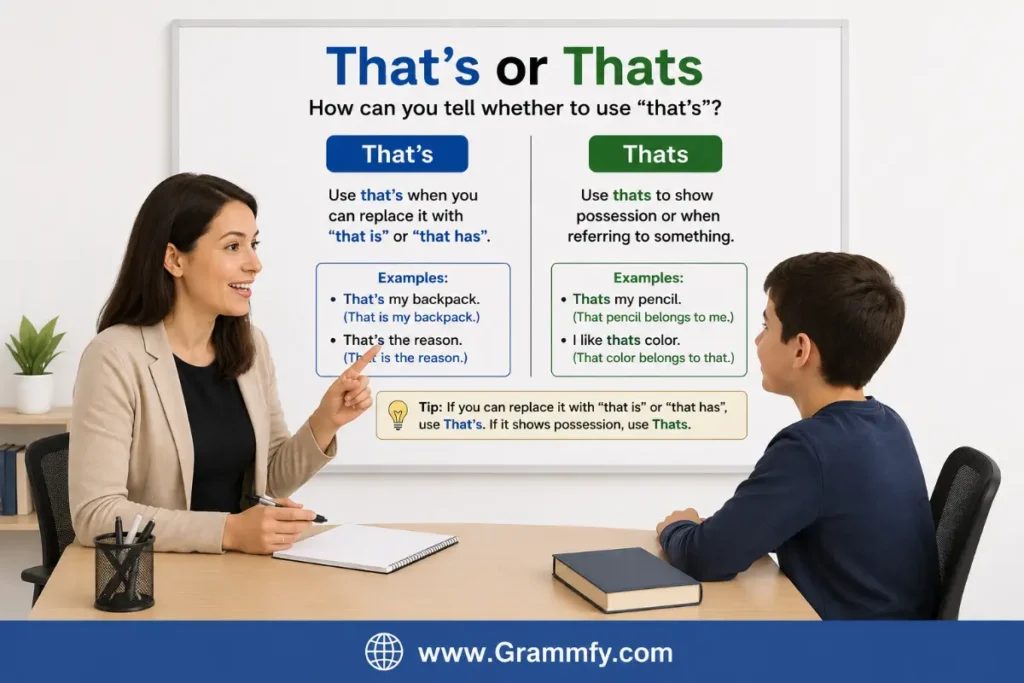 How can you tell whether to use “that's”?