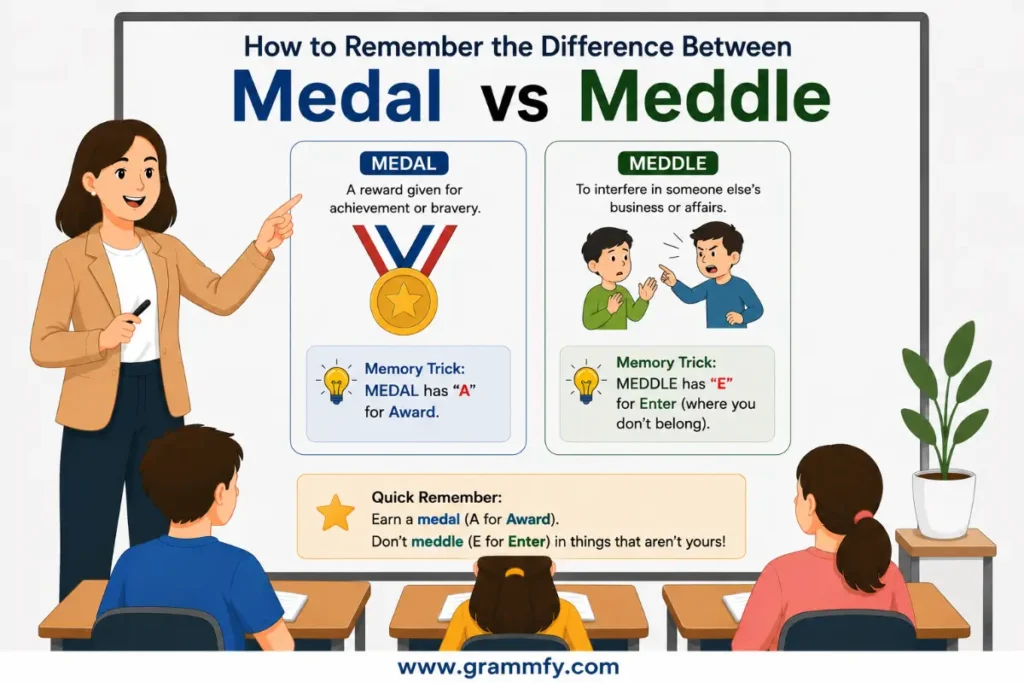 How to Remember the Difference Between "Medal vs Meddle"