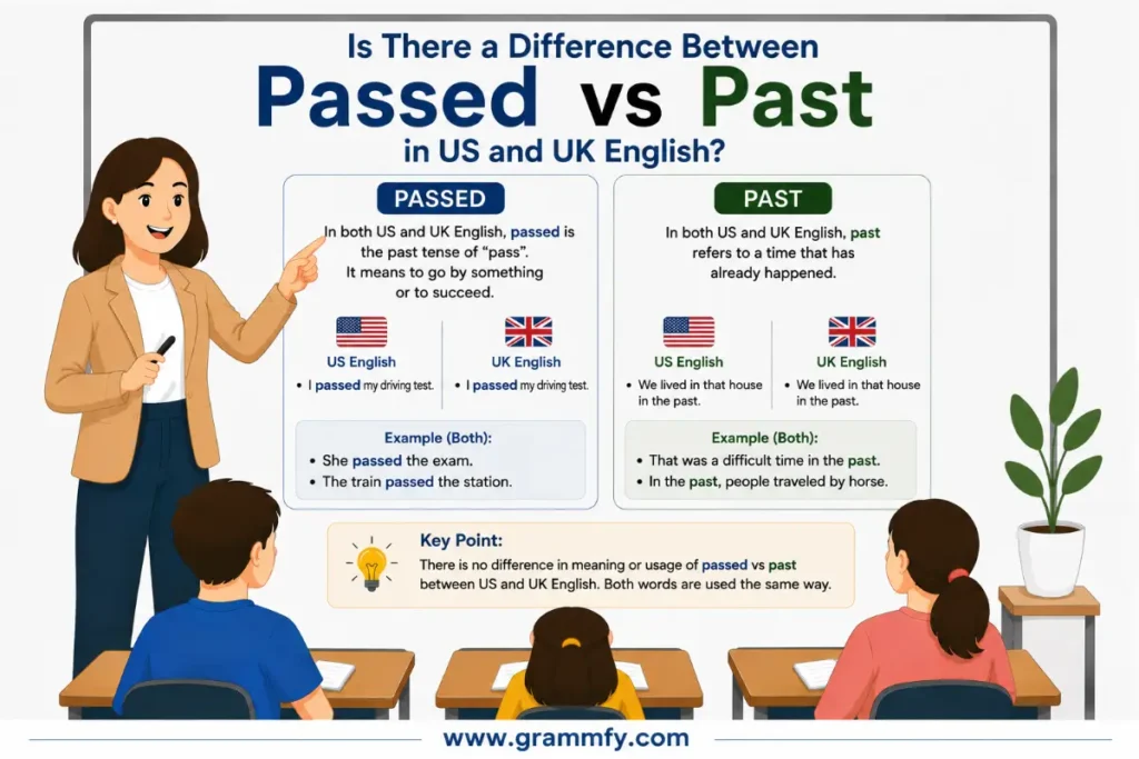 Is There a Difference Between "Passed vs Past" in US and UK English?