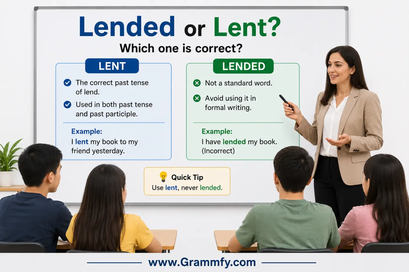 Lended or Lent