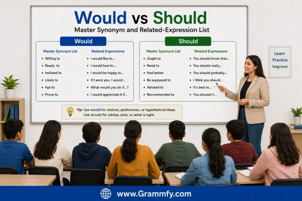 Master synonym and related-expression list