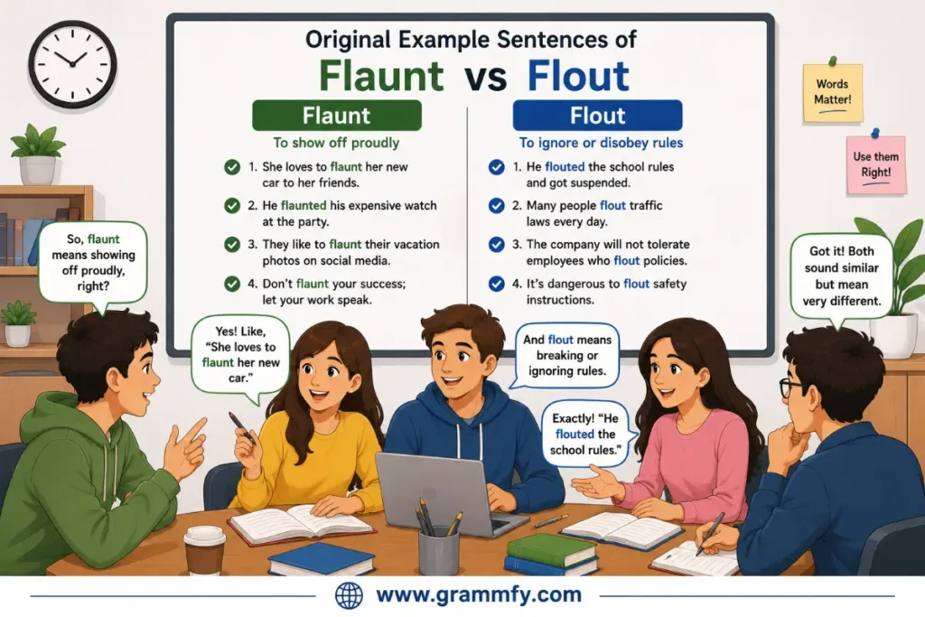 Original Example Sentences of "Flaunt vs Flout"