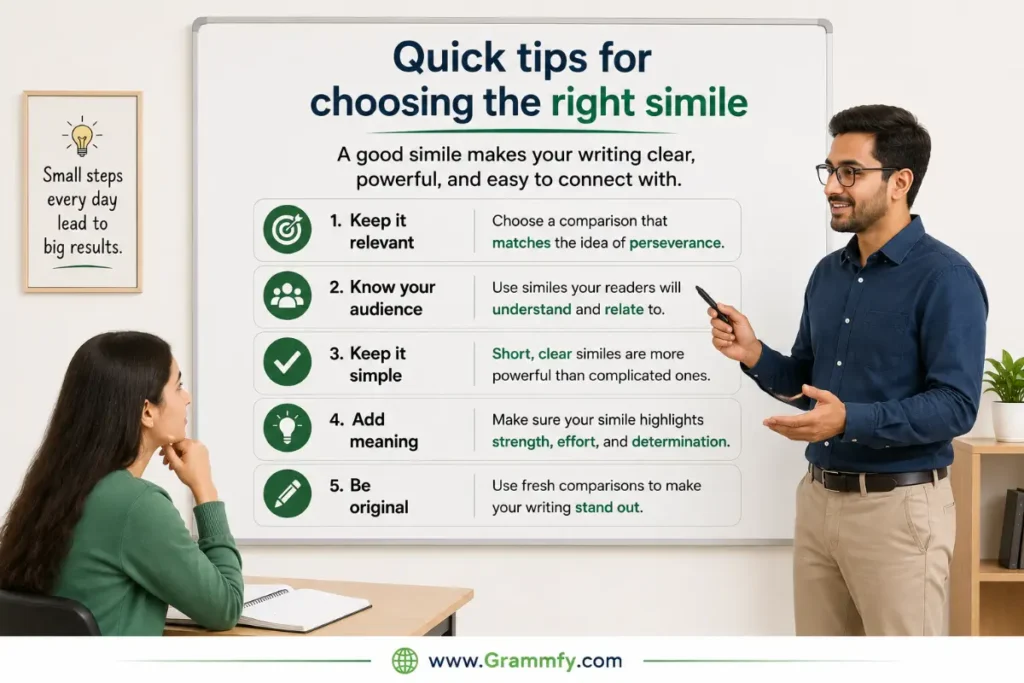 Quick tips for choosing the right simile