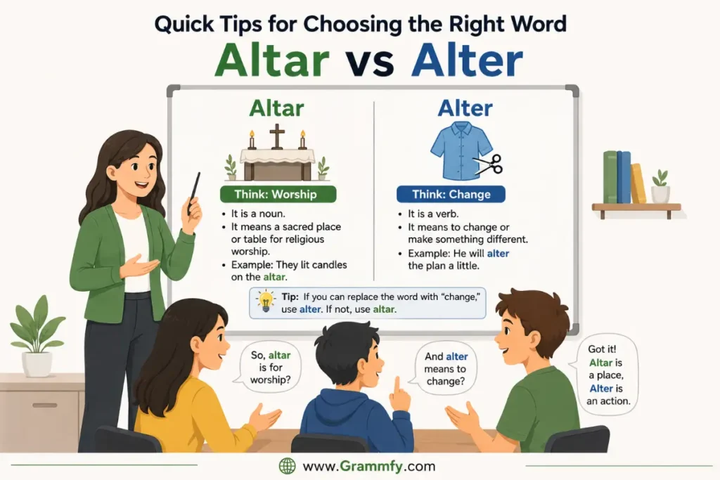 Quick Tips for Choosing the Right Word "Altar vs Alter"