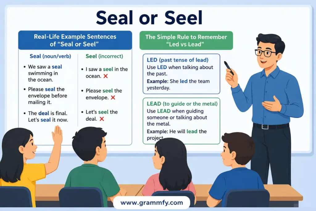 Real-Life Example Sentences of "Seal or Seel"