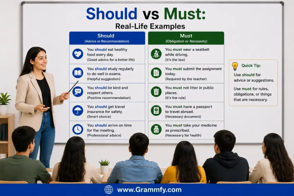 Should vs Must: Real-Life Examples