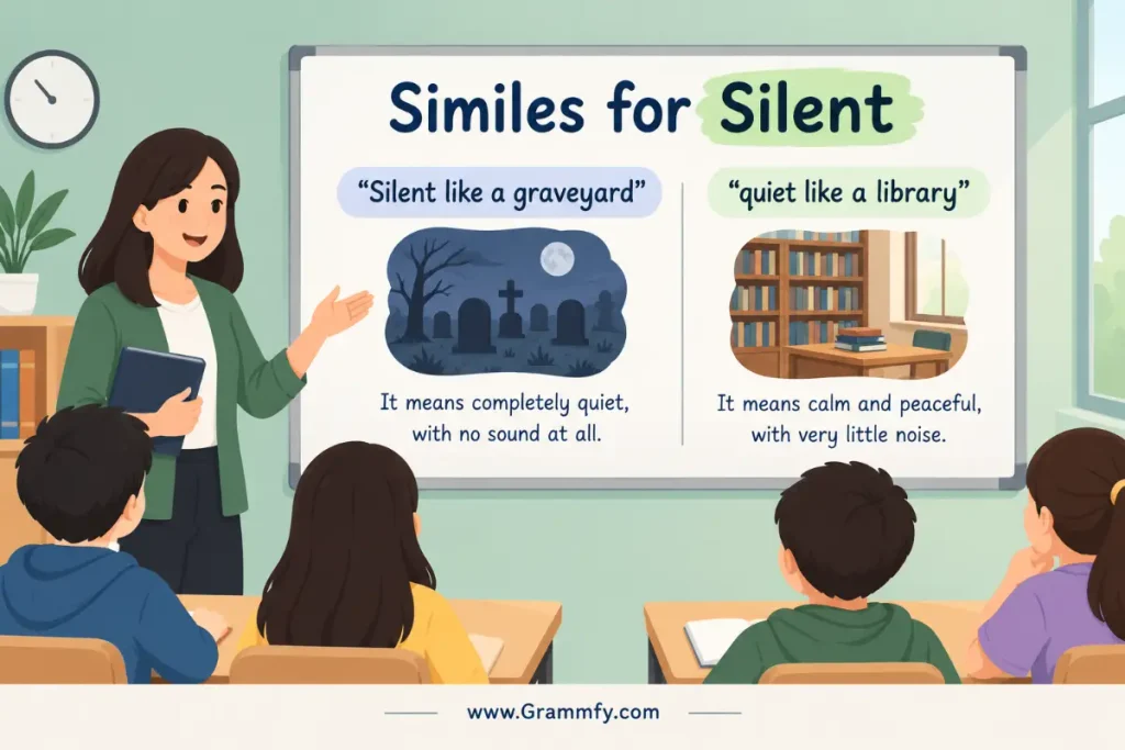 “Silent like a graveyard” vs. “quiet like a library”