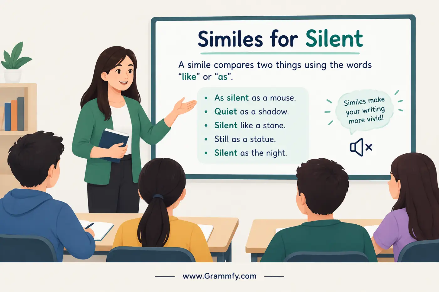 Similes for silent