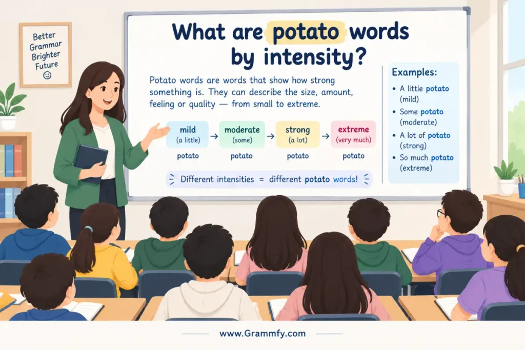 What are potato words by intensity?