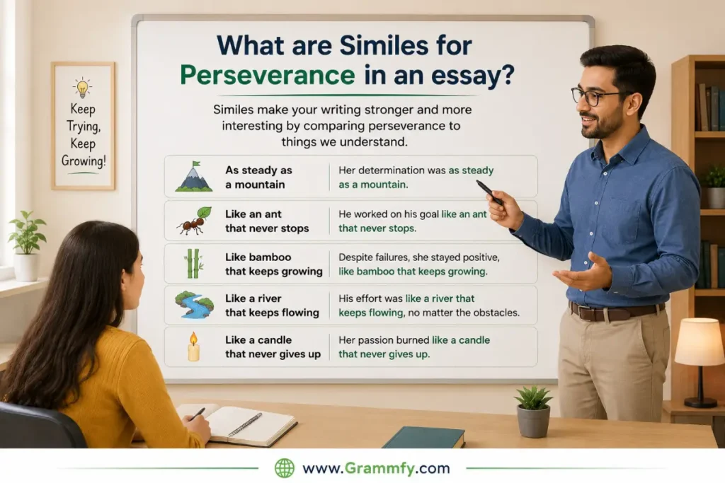 What are Similes for Perseverance in an essay?