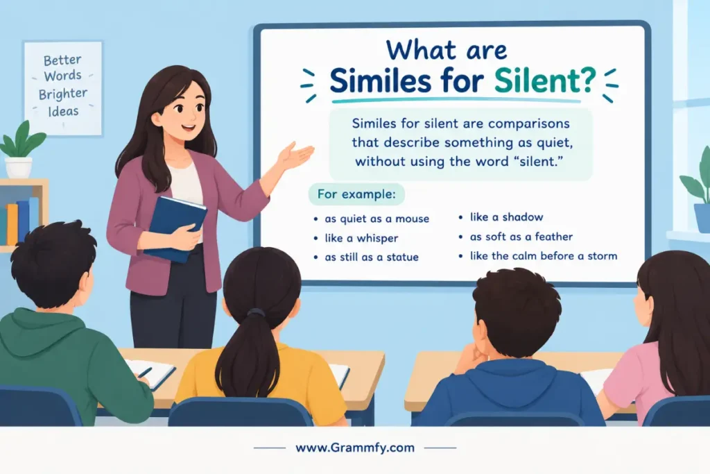 What are Similes for silent?