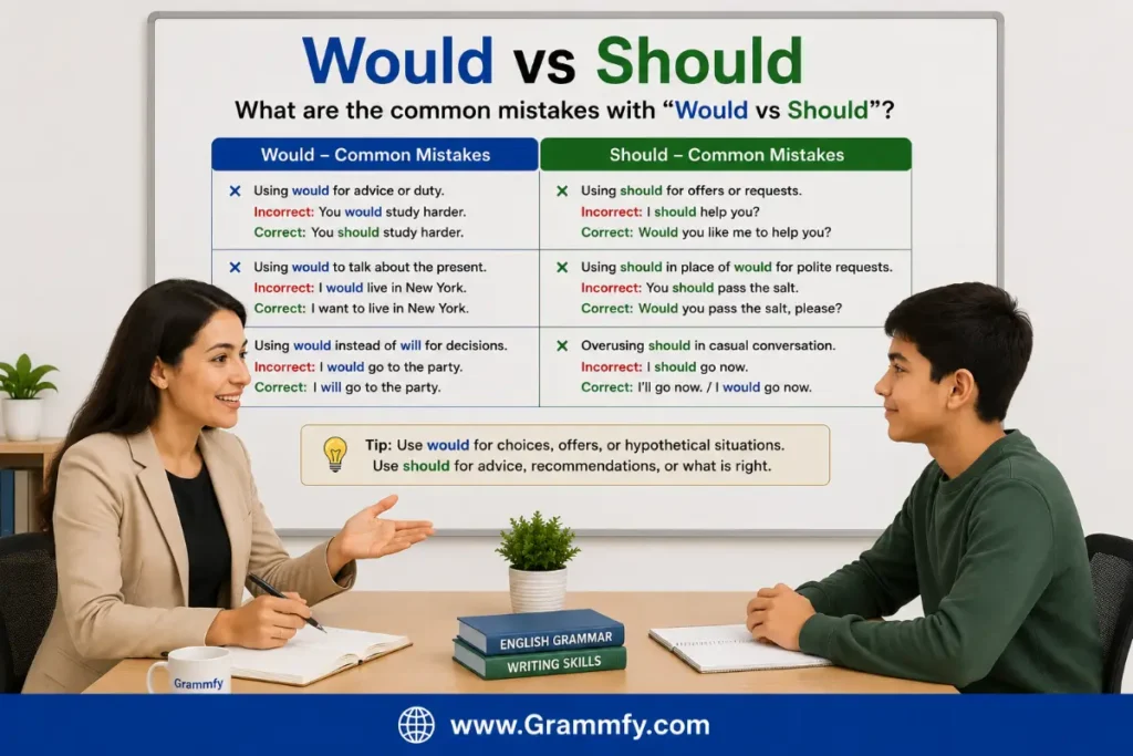 What are the common mistakes with "Would vs Should"?