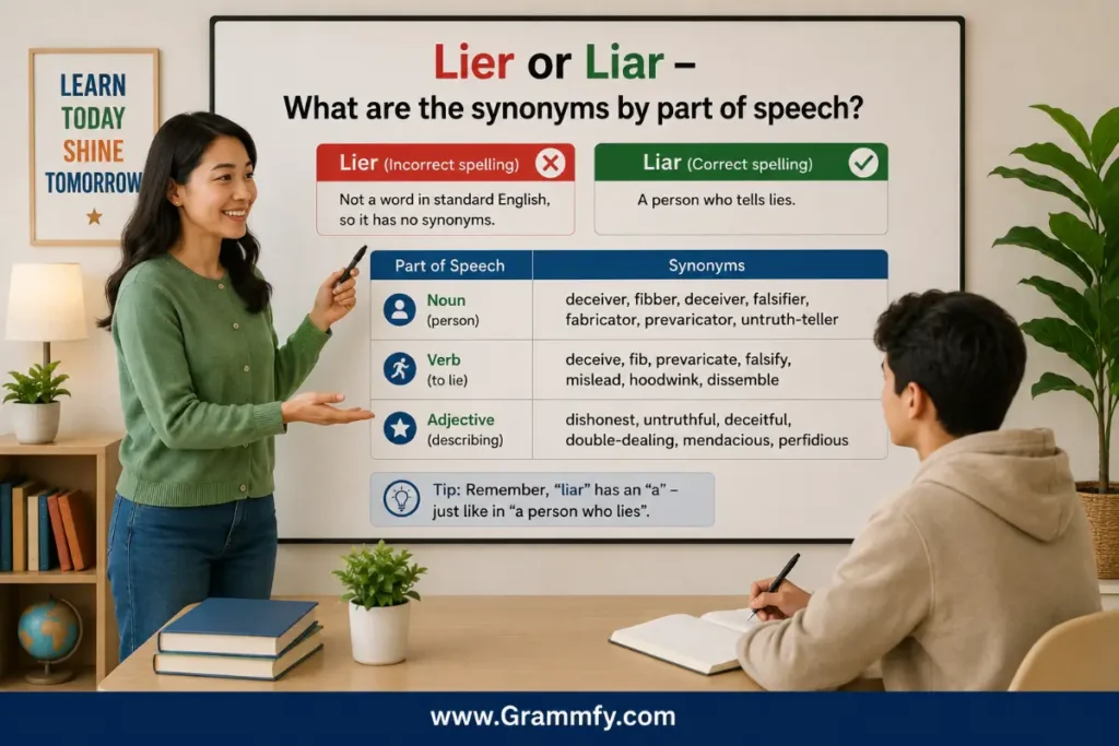 What are the synonyms by part of speech?