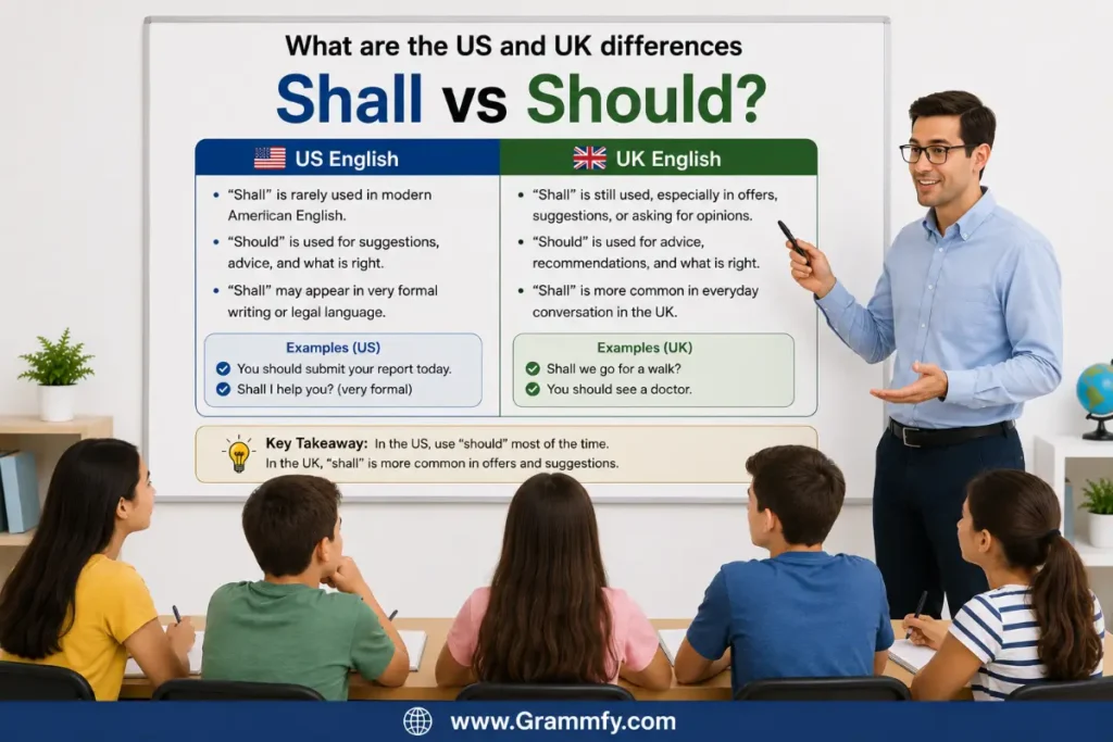 What are the US and UK differences "Shall vs Should"?