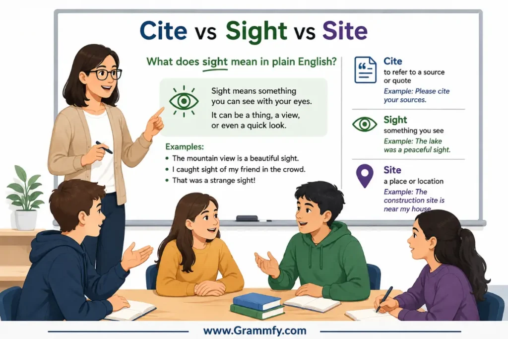 What does sight mean in plain English?