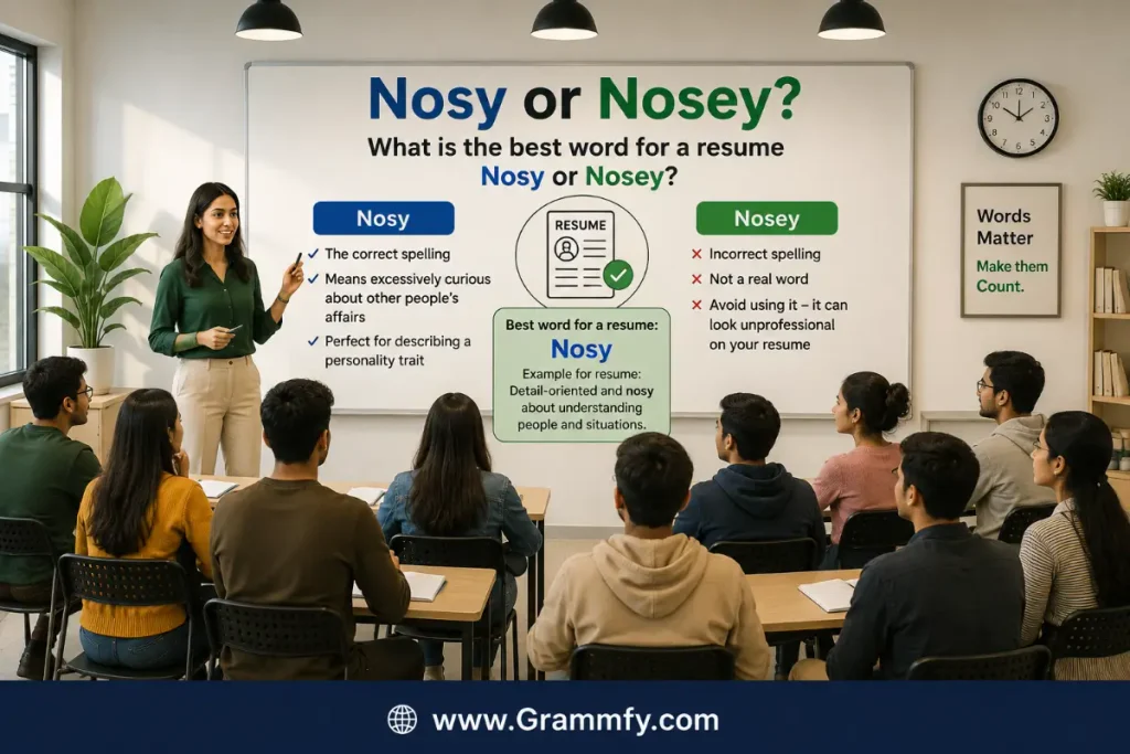 What is the best word for a resume Nosy or Nosey?