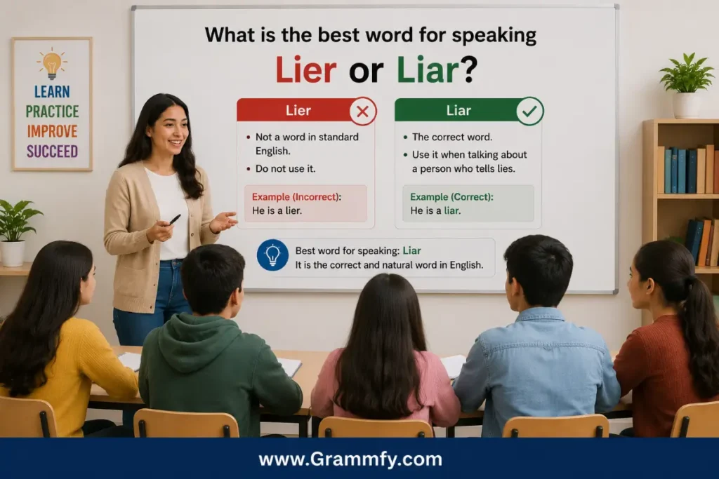 What is the best word for speaking Lier or Liar?