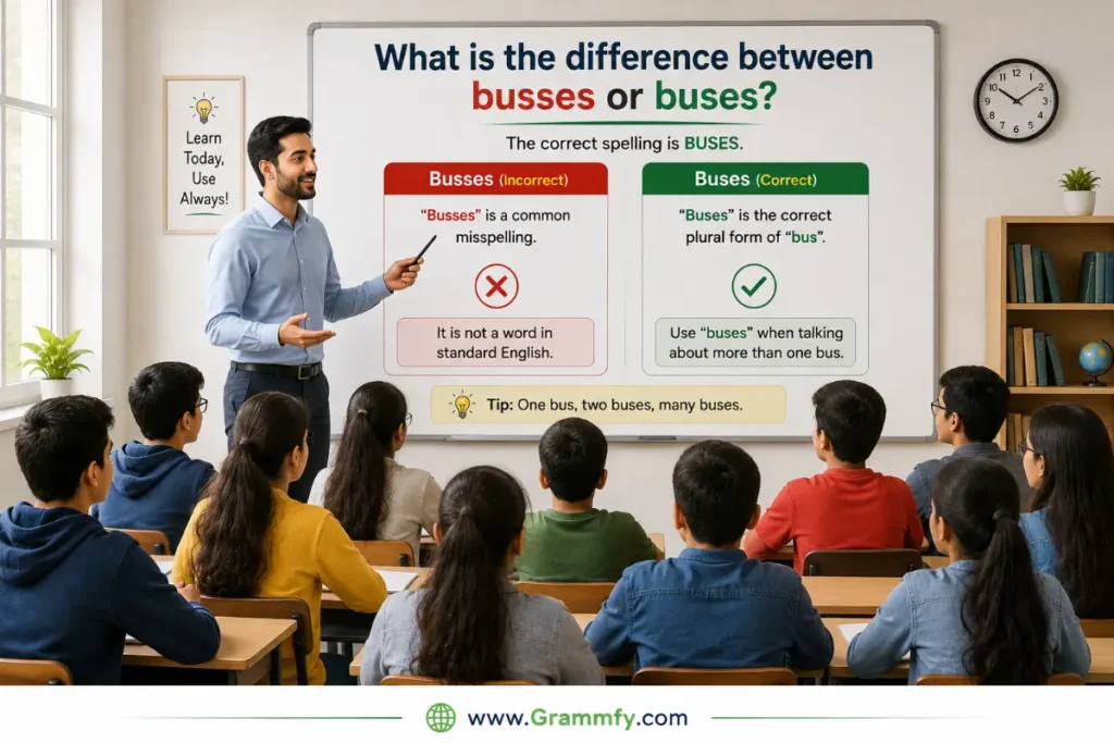 What is the difference between busses or buses?