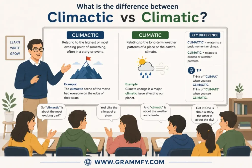 What is the difference between "Climactic vs Climatic"