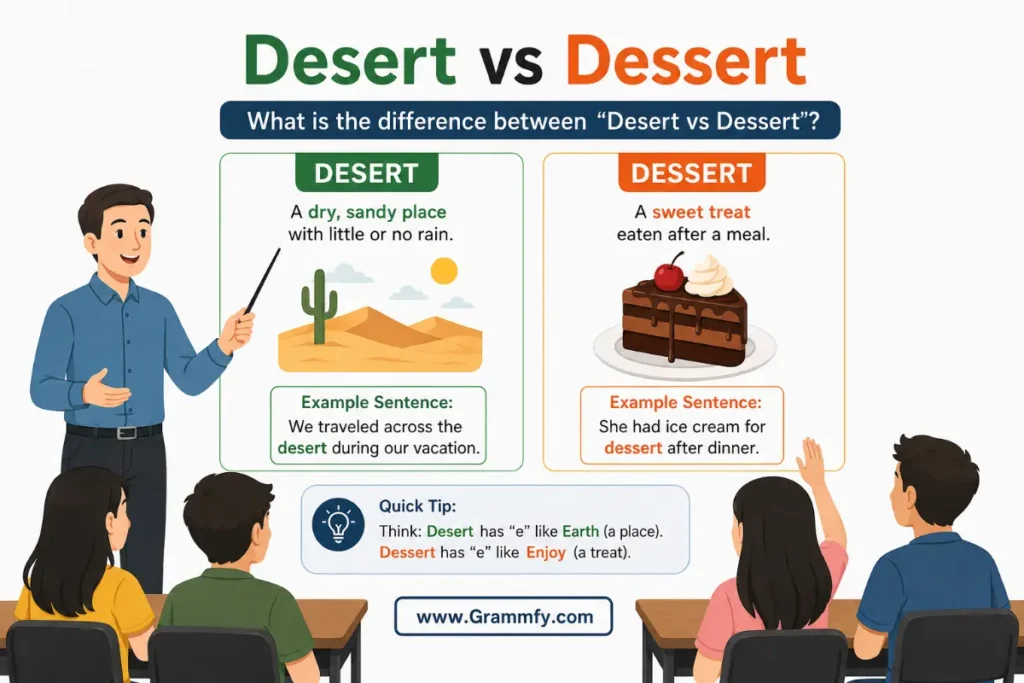 What is the difference between "Desert vs Dessert"?