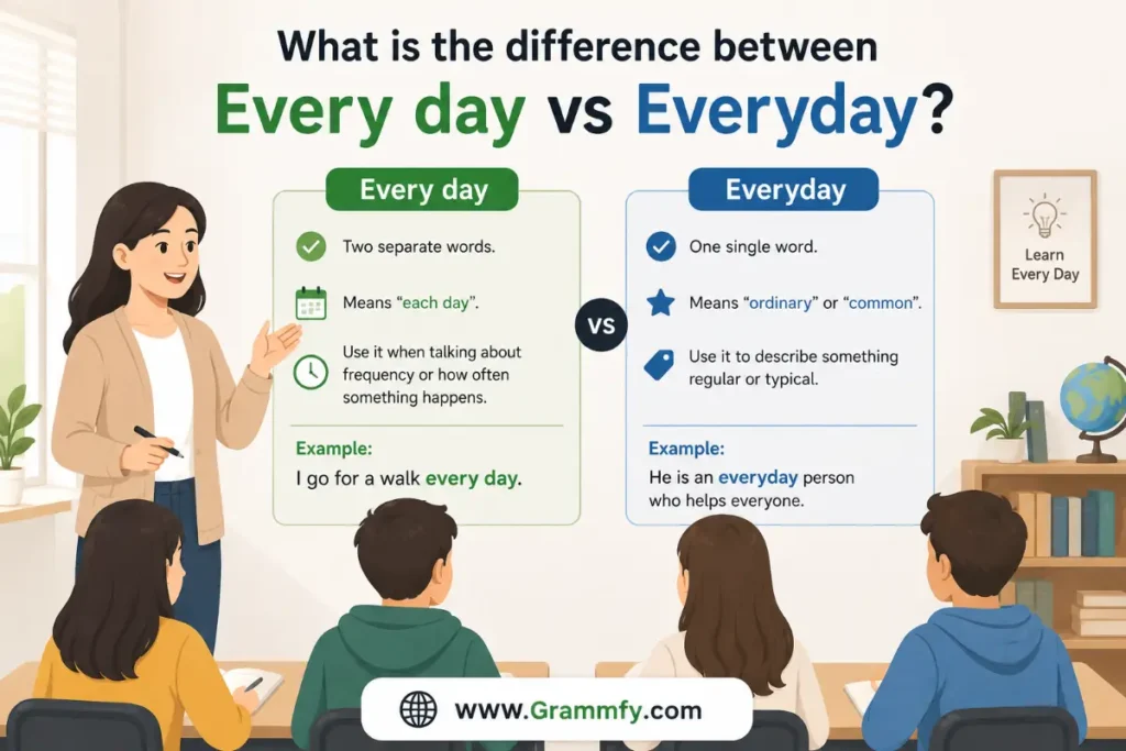 What is the difference between "Every day vs Everyday"?