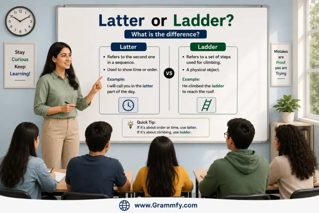 What is the difference between "Latter or Ladder"?