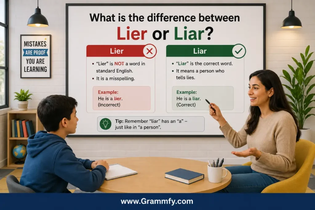 What is the difference between Lier or Liar?