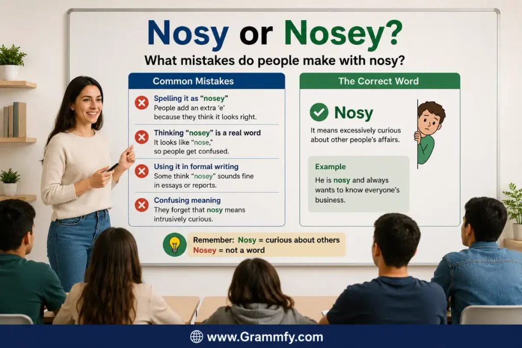 What mistakes do people make with nosy?
