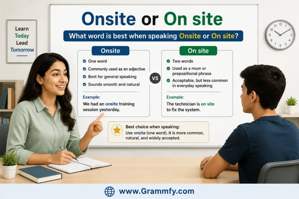 What word is best when speaking Onsite or On site?