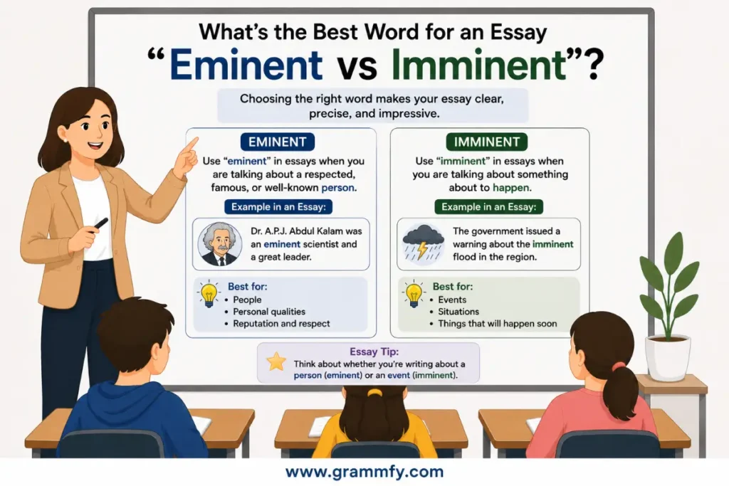 What's the Best Word for an Essay "Eminent vs Imminent"?