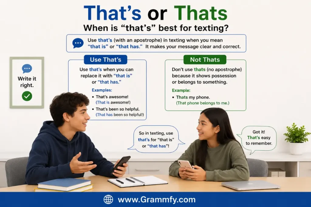 When is “that's” best for texting?