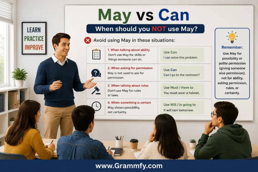When should you NOT use may?