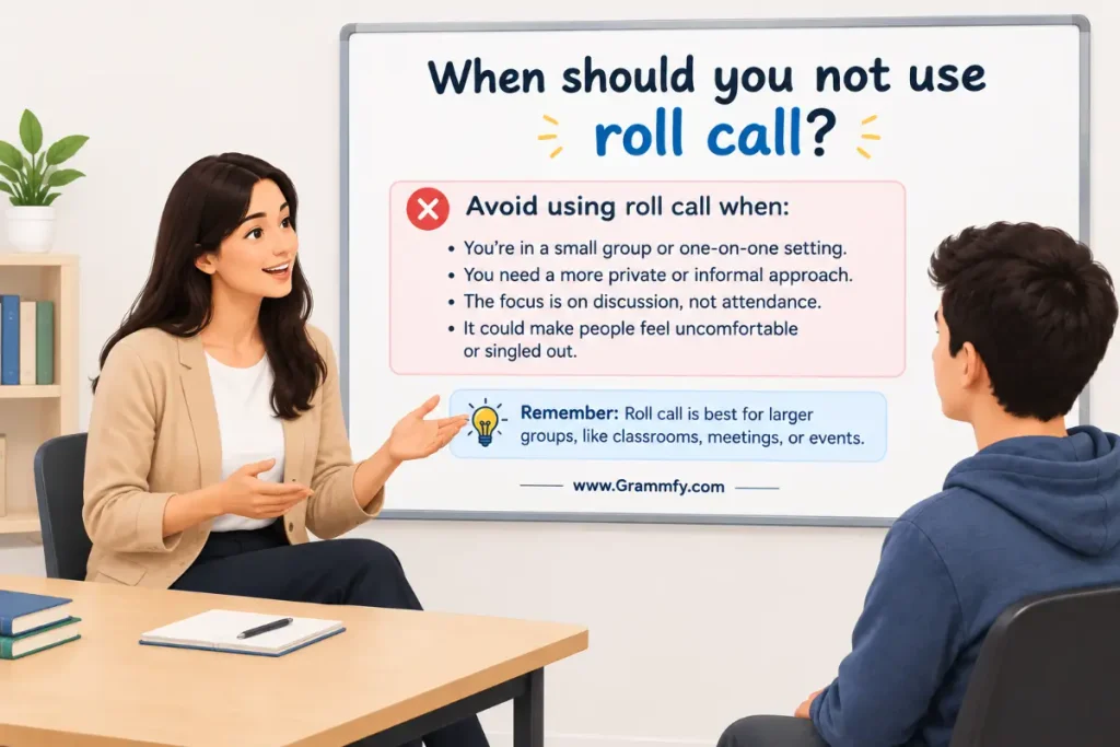 When should you not use roll call?