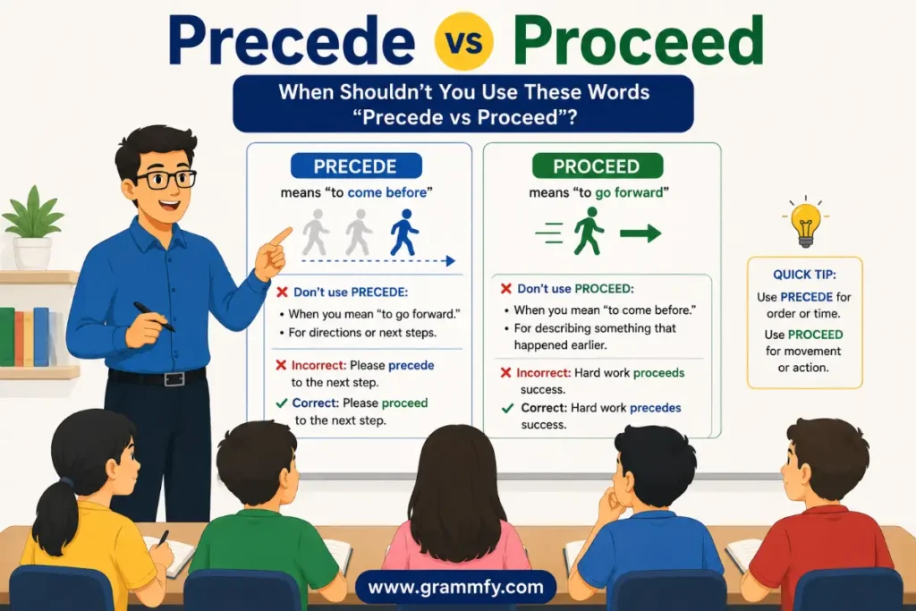 When Shouldn't You Use These Words "Precede vs Proceed"?