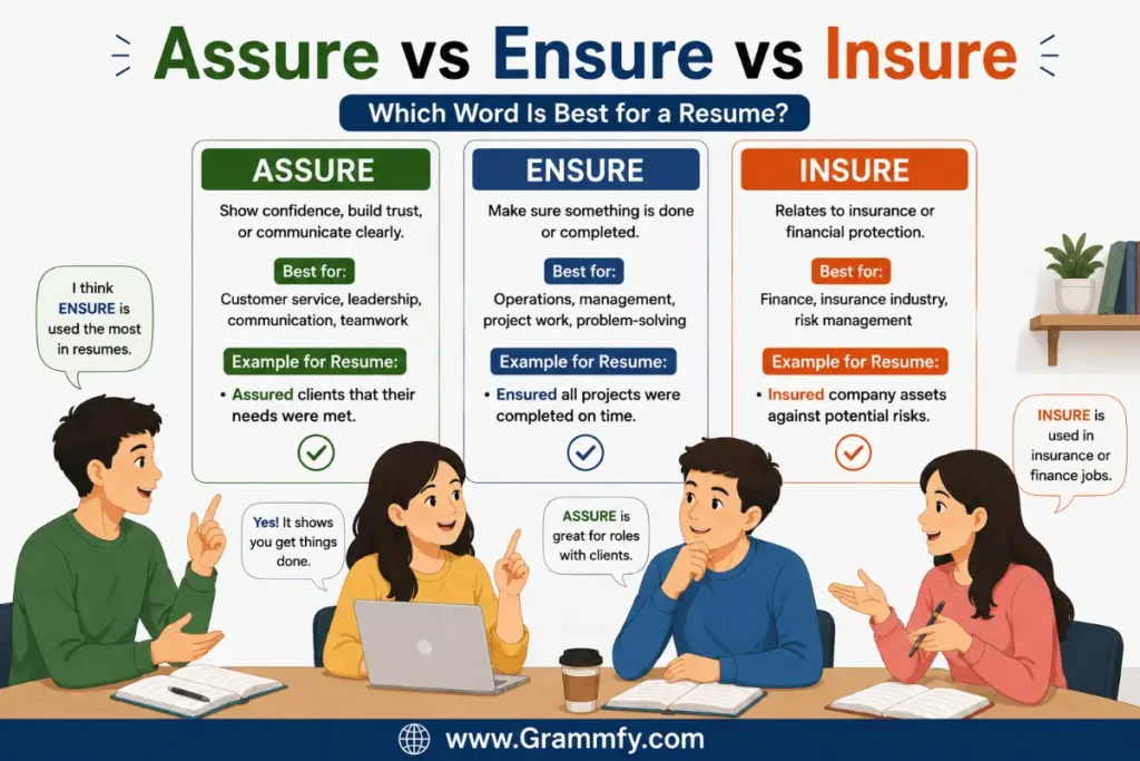 Which Word Is Best for a Resume "Assure vs Ensure vs Insure"?