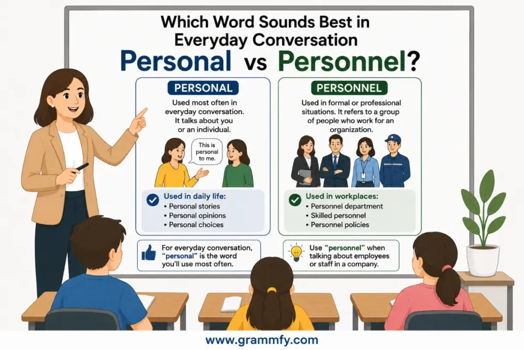 Which Word Sounds Best in Everyday Conversation Personal or Personnel?