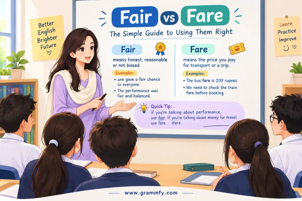 Fair vs fare when talking about performance