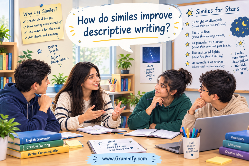 How do similes improve descriptive writing?