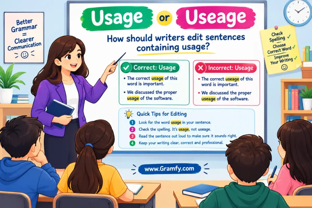 How should writers edit sentences containing usage?