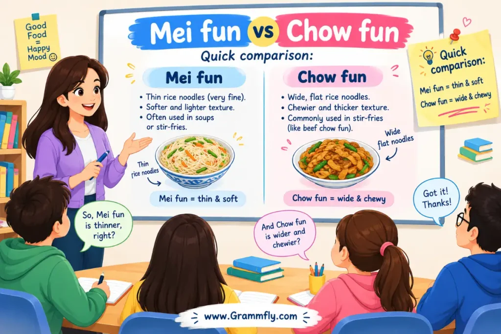 Quick comparison: Mei fun vs Chow fun