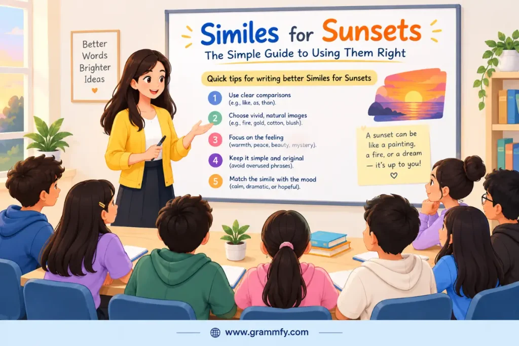 Quick tips for writing better Similes for Sunsets
